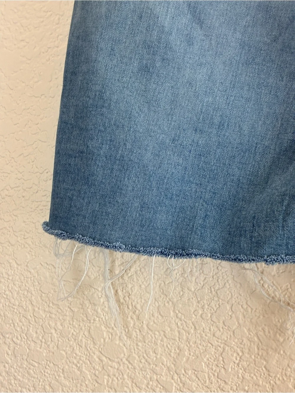 AG | Adriano Goldschmied hand cut frayed denim Bermuda long denim shorts size 29
